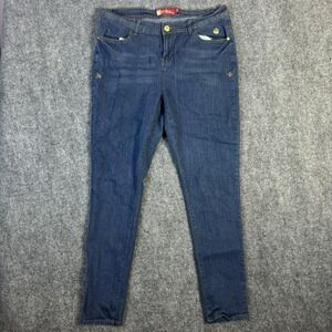 Apple Bottoms Jeans Women's Embellished Pockets Denim Blue Size 16